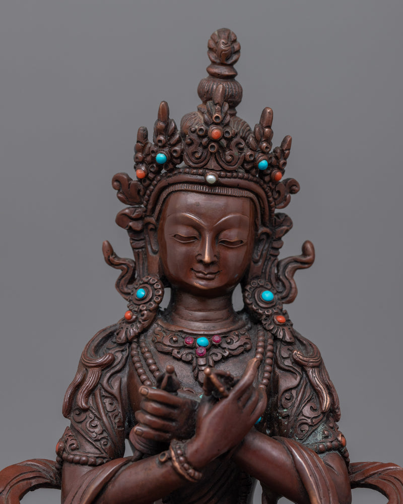 Traditionally Hand-Carved Vajradhara Mudra Practice Statue | Traditional Buddhist Art