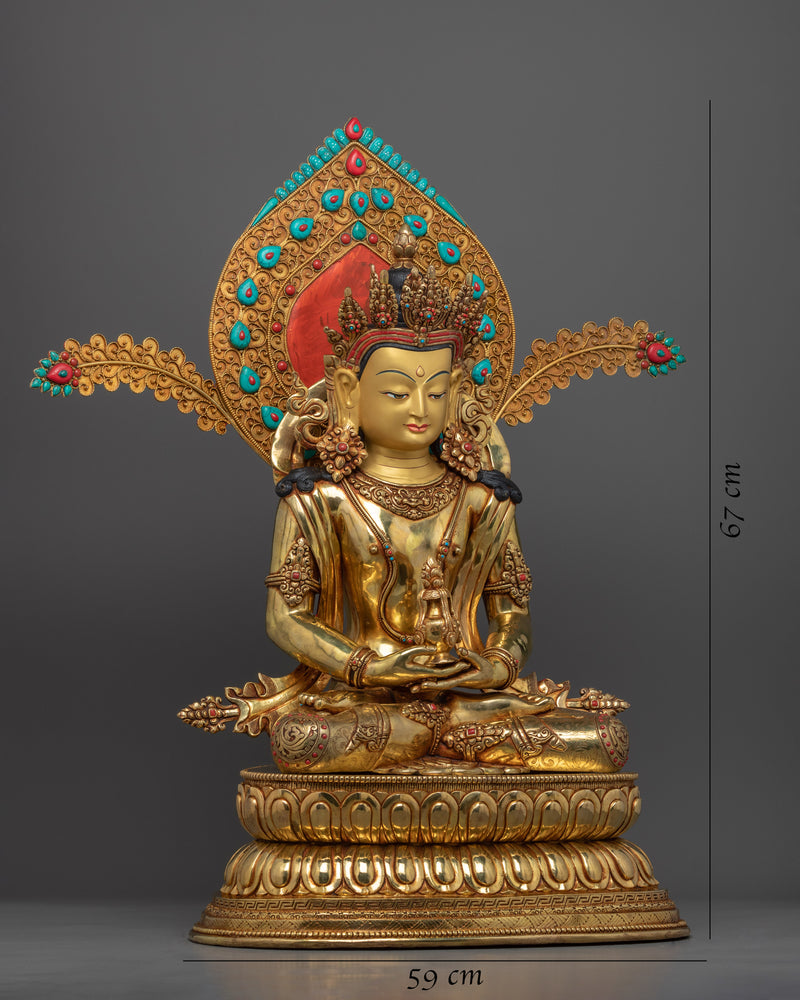 Amitayus Long Life Mantra Practice Statue | Traditional Tibetan Deity of Long Life Figurine