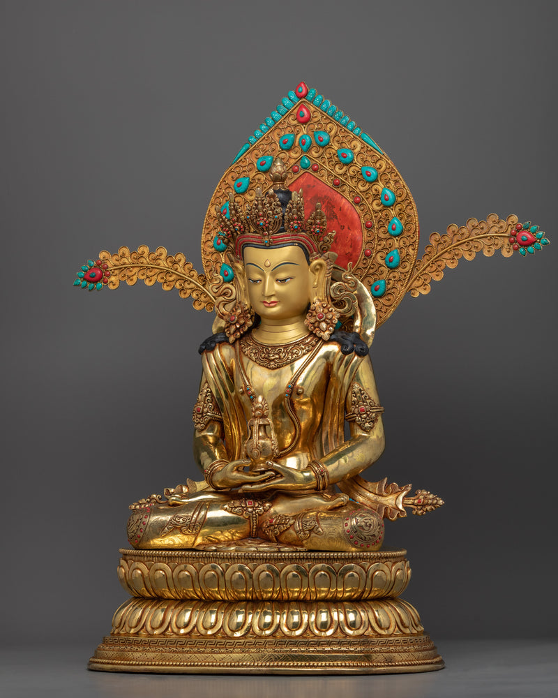 Amitayus Long Life Mantra Practice Statue | Traditional Tibetan Deity of Long Life Figurine