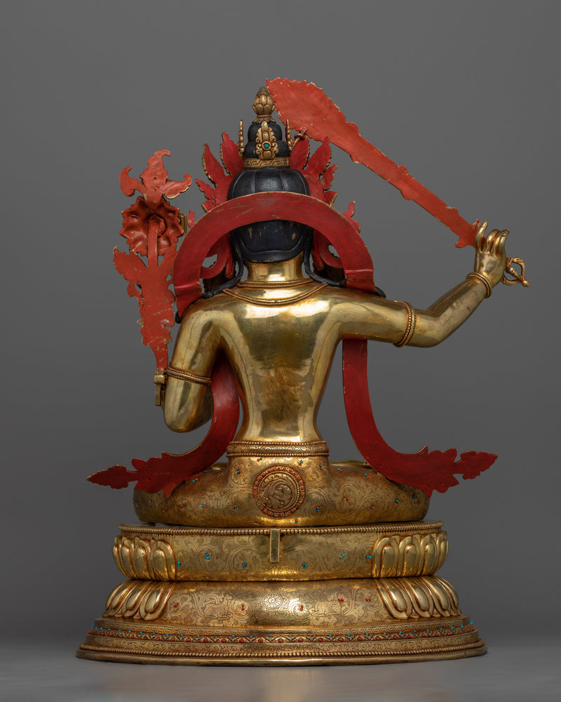 Manjushri Buddhism Sculpture | Traditional Tibetan Bodhisattva Of Compassion Statue