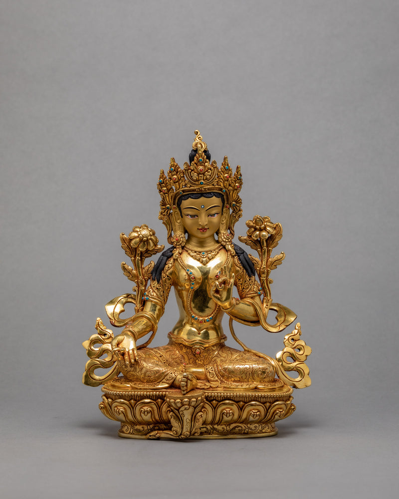 Emanations of 21 Tara Statues Collection | 24K Gold Himalayan Sculpture