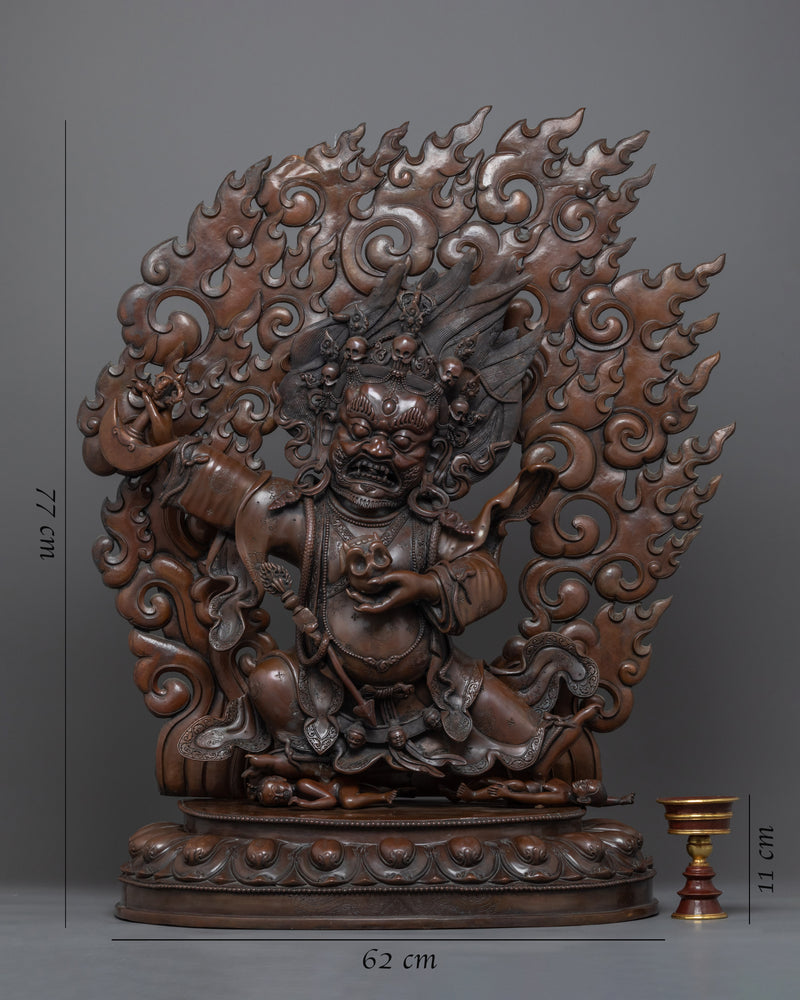 Mahakala Bernagchen Copper Statue | Buddhist Deity Figurine For Ritual