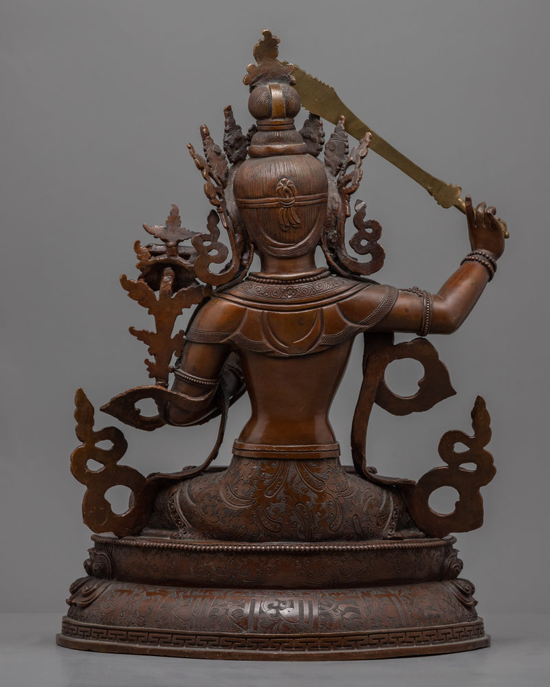 Manjushri Buddha Mantra Sculpture | Tibetan Bodhisattva Of Compassion Figurine