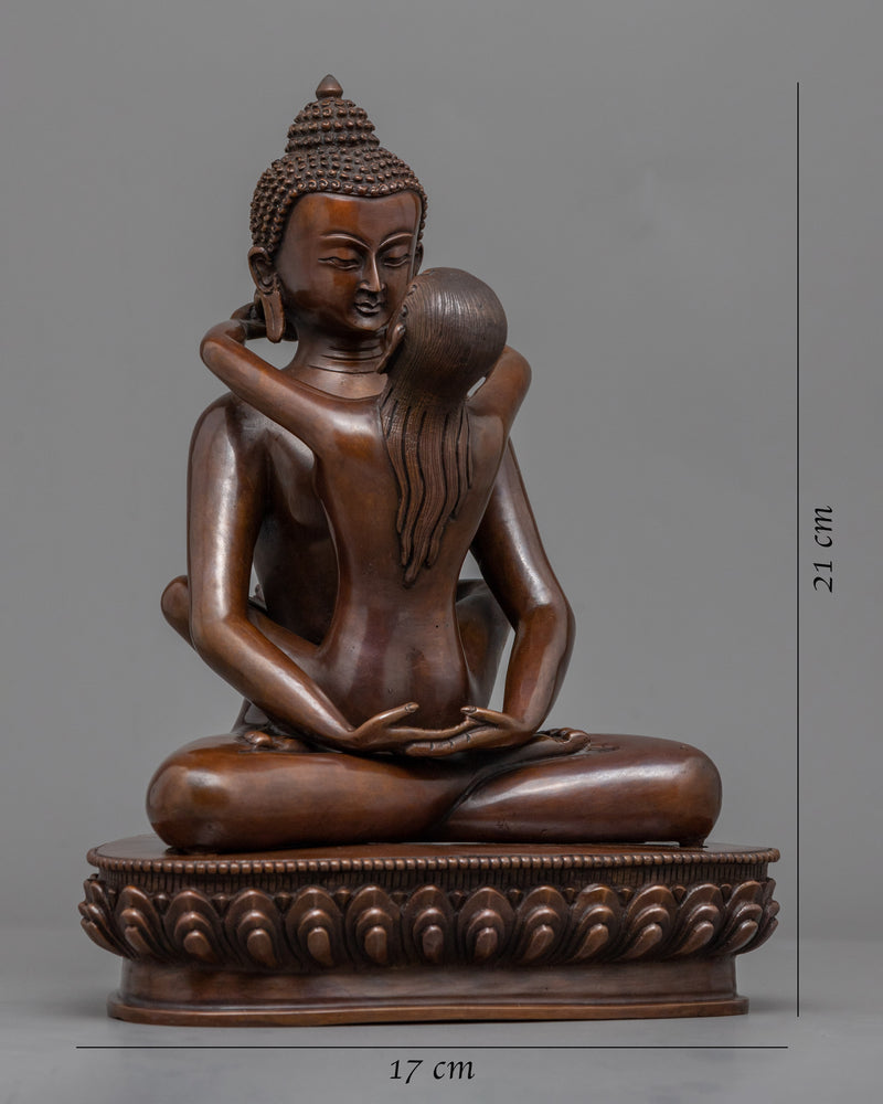 Copper Statue Of Samantabhadra And Samantabhadri | Samantabhadra With Consort In Union Figurine