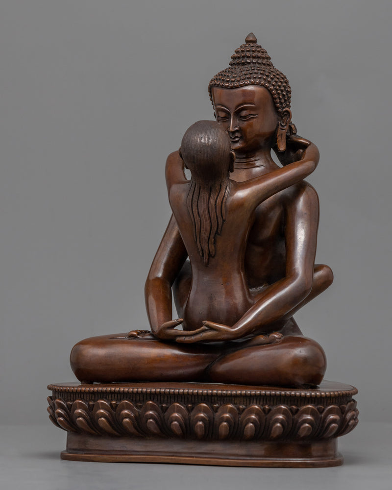 Copper Statue Of Samantabhadra And Samantabhadri | Samantabhadra With Consort In Union Figurine