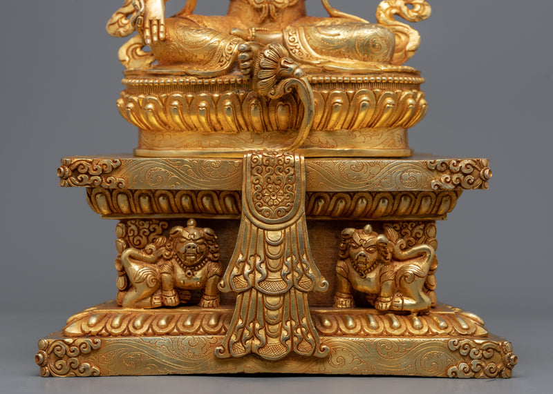 Traditional Tibetan Buddha Tara Mantra Sculpture | Buddhist Mother Tara Seated On Throne