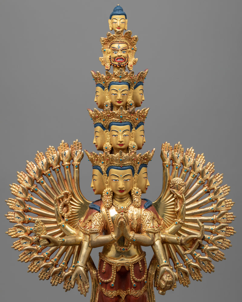 Himalayan 1000 Armed Avalokiteshvara Statue | Traditional Tibetan Bodhisattva Of Compassion