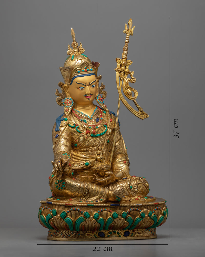 Padmasambhava Guru Rinpoche Mantra Sculpture | The Lotus Born Master Guru Rinpoche Figurine