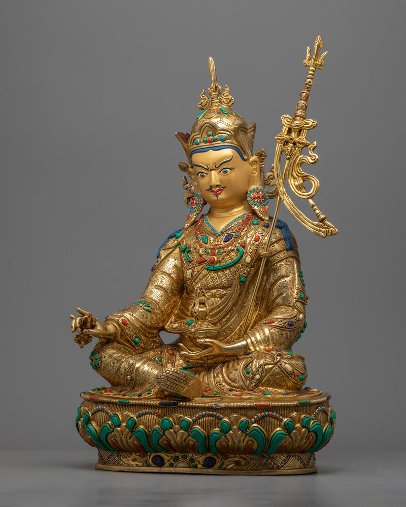 Padmasambhava Guru Rinpoche Mantra Sculpture | The Lotus Born Master Guru Rinpoche Figurine