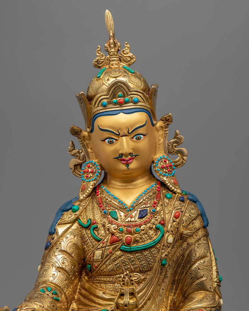 Padmasambhava Guru Rinpoche Mantra Sculpture | The Lotus Born Master Guru Rinpoche Figurine