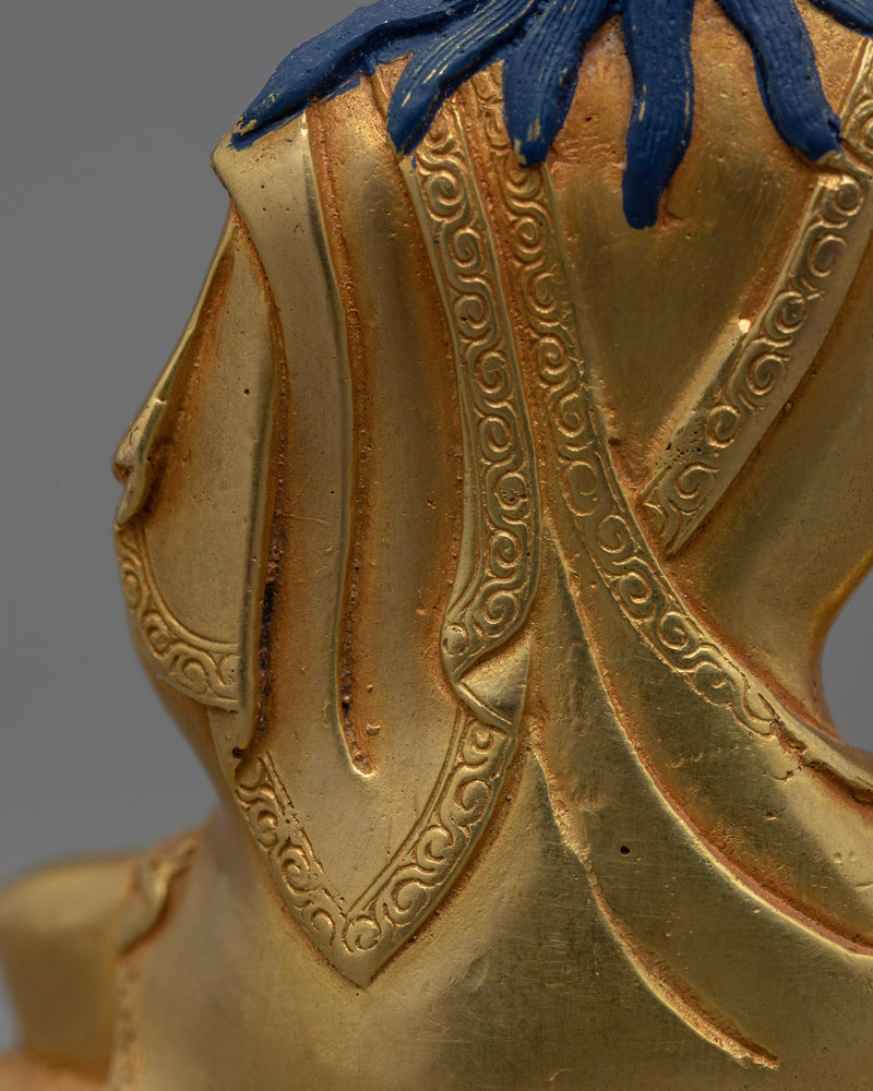 Machine Crafted Milarepa Art Using Gold | Traditional Himalayan Buddhist Master