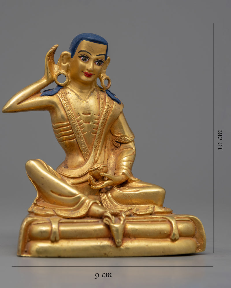 Machine Crafted Milarepa Art Using Gold | Traditional Himalayan Buddhist Master