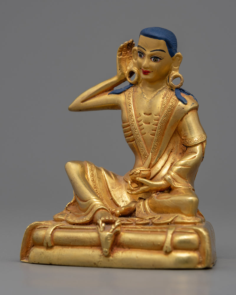 Machine Crafted Milarepa Art Using Gold | Traditional Himalayan Buddhist Master