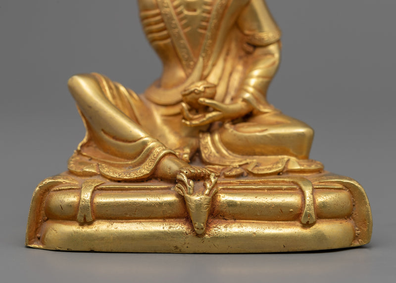 Machine Crafted Milarepa Art Using Gold | Traditional Himalayan Buddhist Master