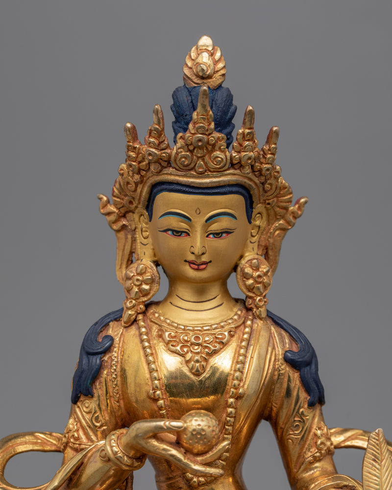 Gold Gilded Statue For Ksitigarbha Bodhisattva Mantra | Religious Statue for Mantra Practitioner