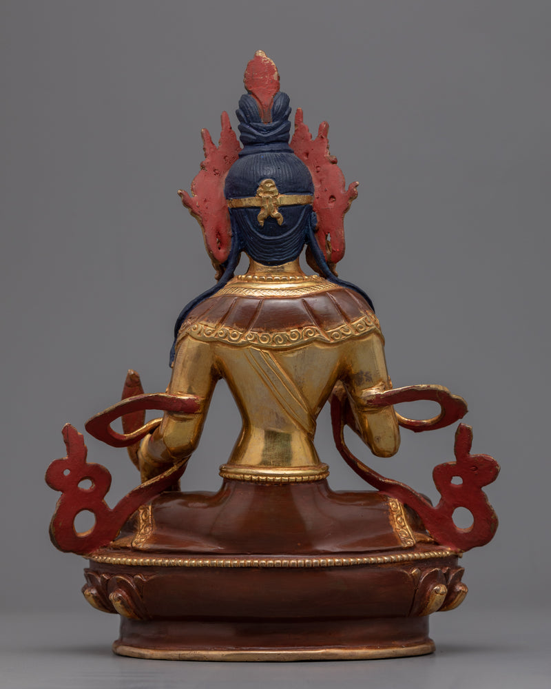 Gold Gilded Statue For Ksitigarbha Bodhisattva Mantra | Religious Statue for Mantra Practitioner