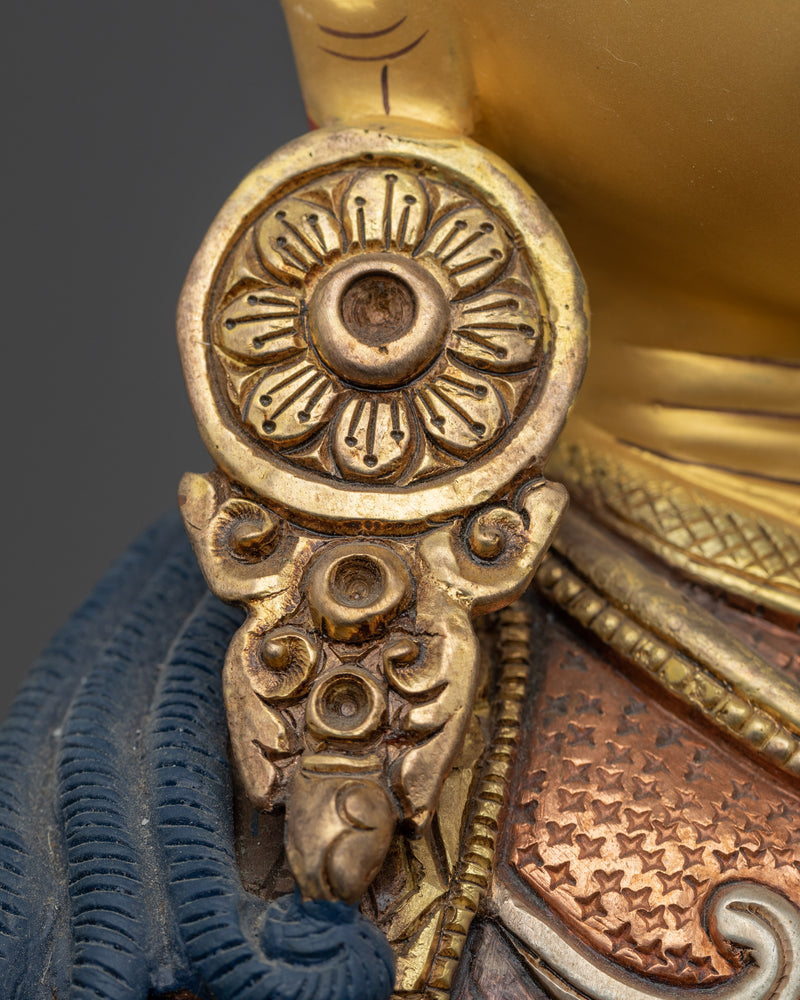 Statue for Padmasambhava Teachings | Guru Rinpoche Face Gilded in 24-Karat Real Gold