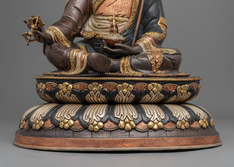 Statue for Padmasambhava Teachings | Guru Rinpoche Face Gilded in 24-Karat Real Gold