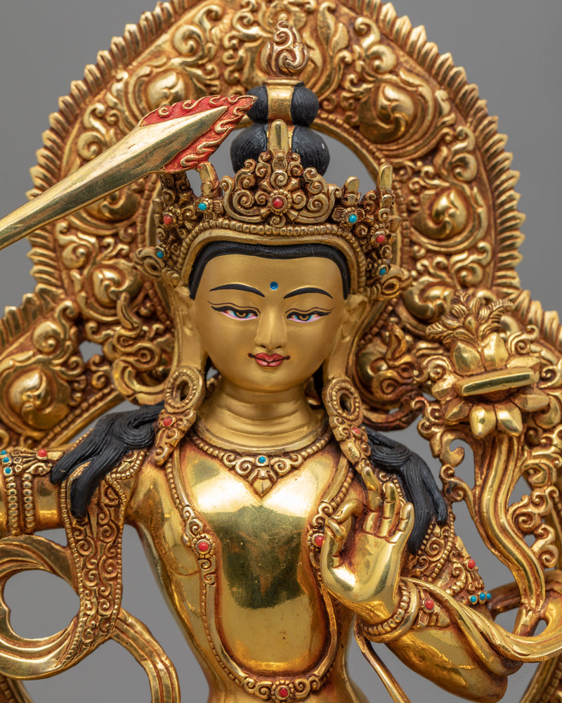 Manjushri Tibetan Statue | Authentic Himalayan Nepalese Art-craft