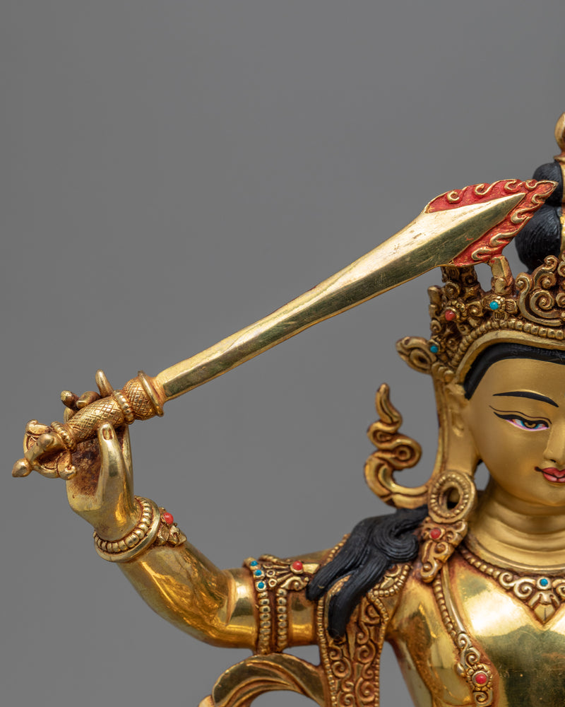 Manjushri Tibetan Statue | Authentic Himalayan Nepalese Art-craft