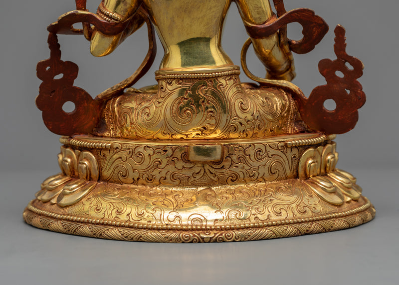 Golden Statue of Sita Tara | Himalayan Traditionally Hand-made Sculpture