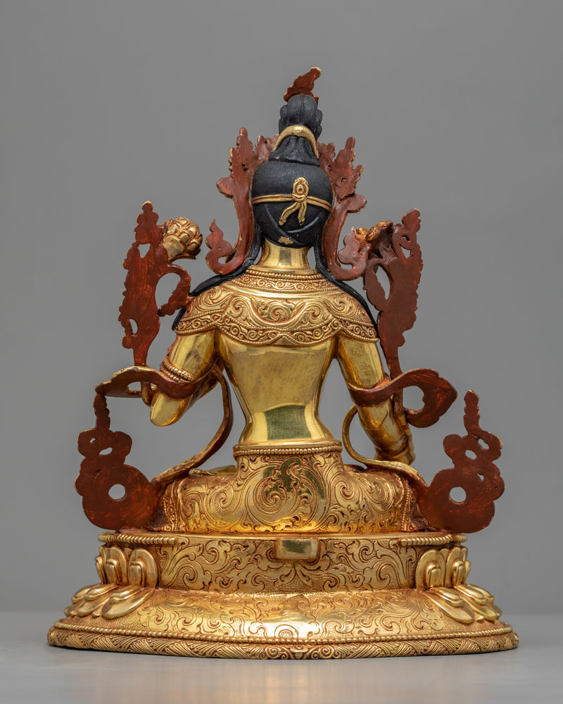 Golden Statue of Sita Tara | Himalayan Traditionally Hand-made Sculpture