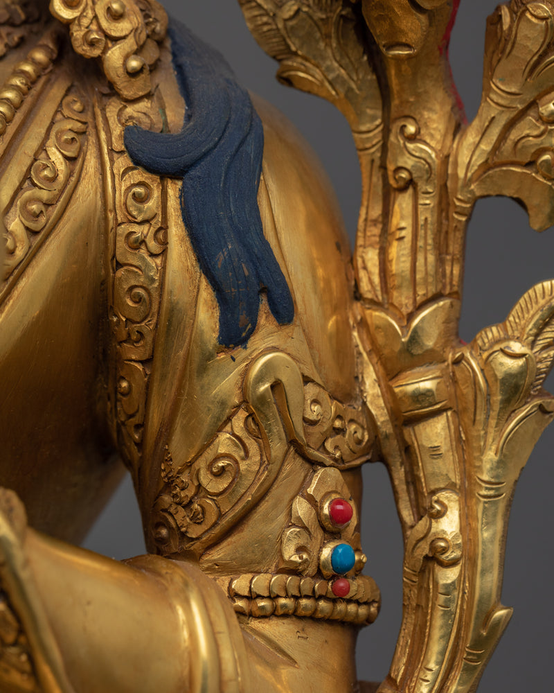 Traditional Tibetan Mother Tara Statue | Gold-Plated Himalayan Artwork