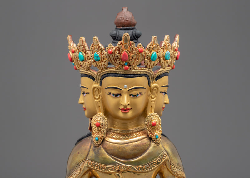 Dhyani Buddha Vairocana Statue | Traditionally Made Himalayan Sculpture