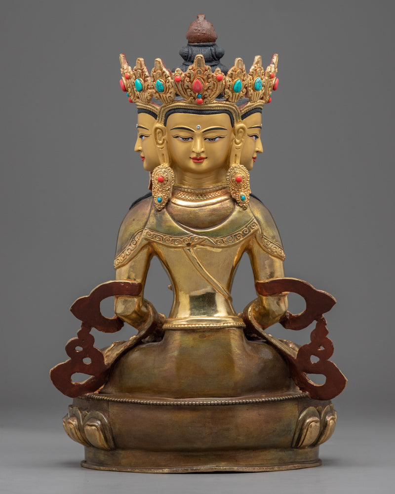 Dhyani Buddha Vairocana Statue | Traditionally Made Himalayan Sculpture