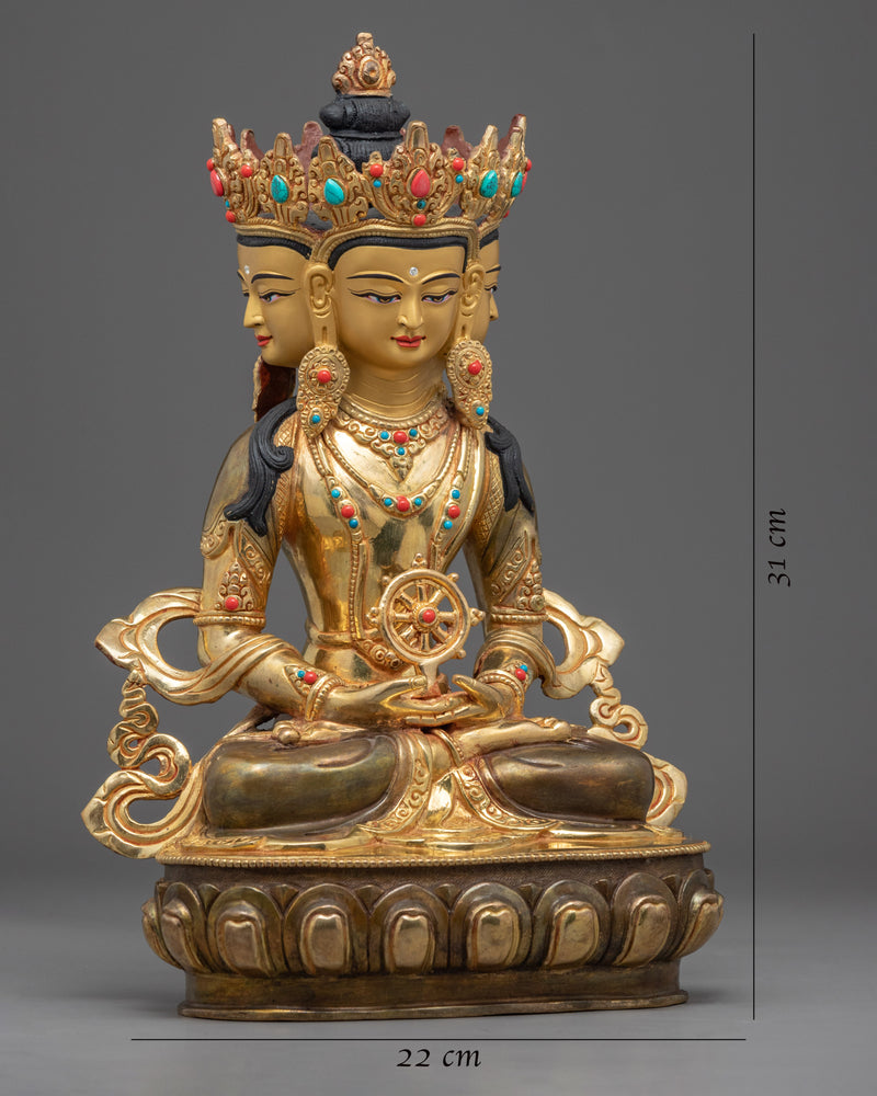 Dhyani Buddha Vairocana Statue | Traditionally Made Himalayan Sculpture