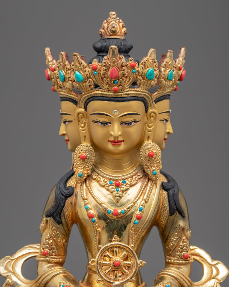 Dhyani Buddha Vairocana Statue | Traditionally Made Himalayan Sculpture