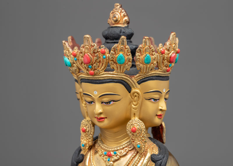 Dhyani Buddha Vairocana Statue | Traditionally Made Himalayan Sculpture