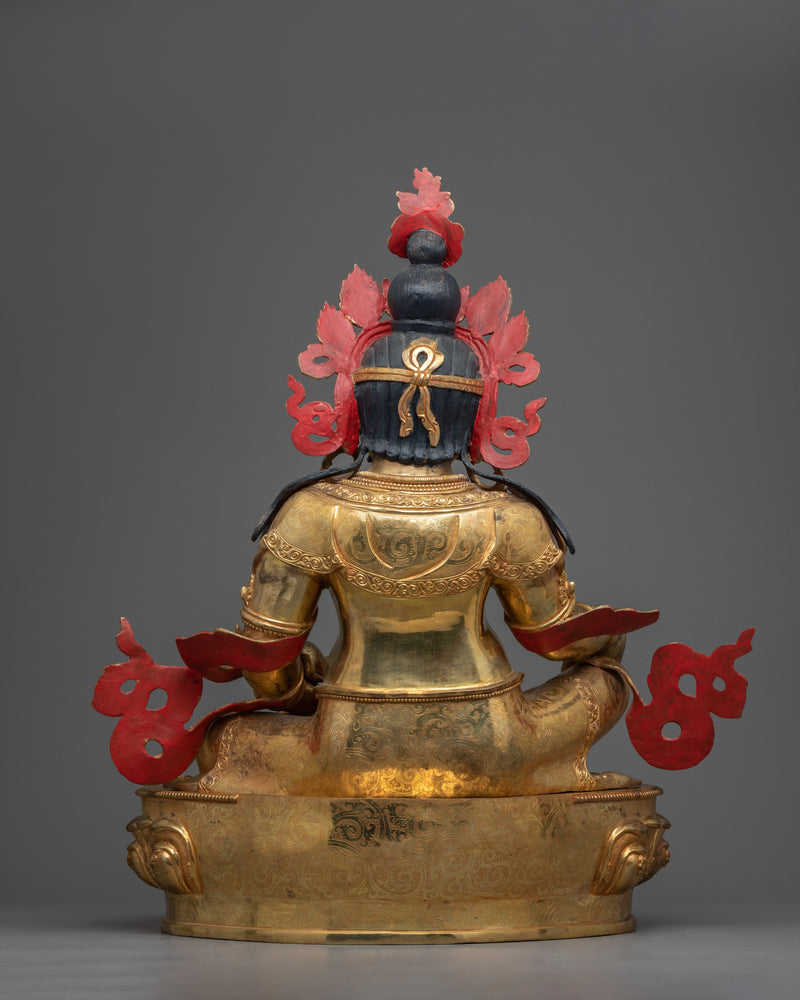 Dewa Jambhala Golden Statuette | Traditionally Hand-Crafted Zen-Arts