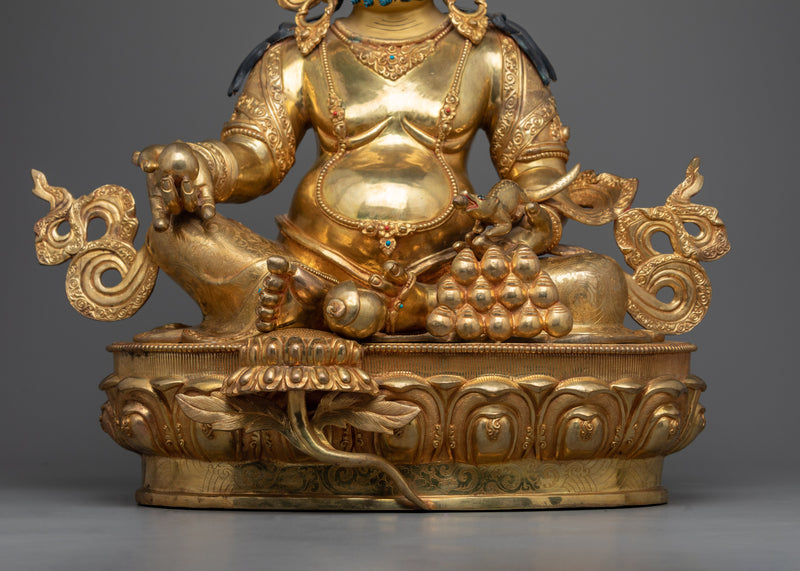 Dewa Jambhala Golden Statuette | Traditionally Hand-Crafted Zen-Arts