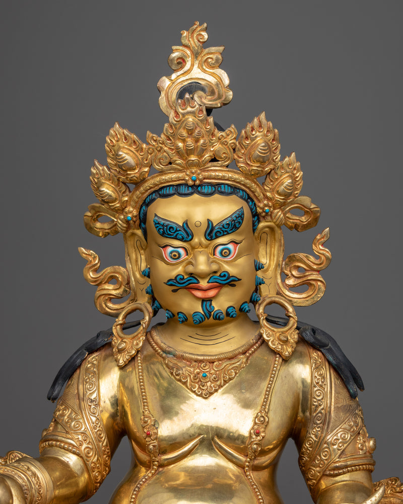 Dewa Jambhala Golden Statuette | Traditionally Hand-Crafted Zen-Arts