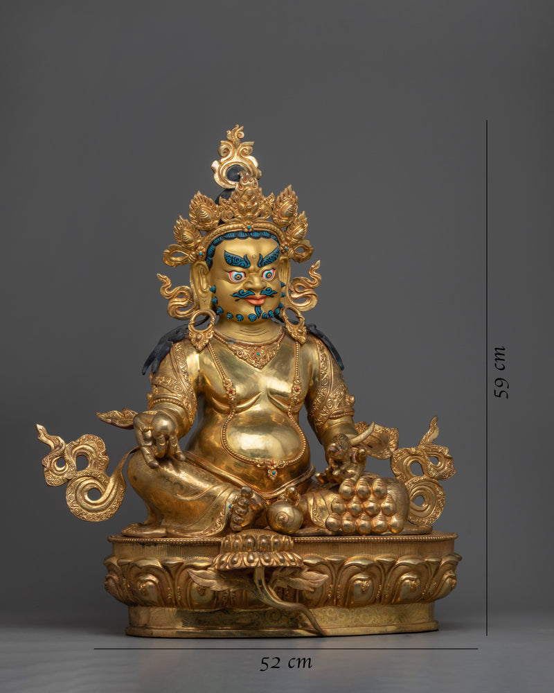 Dewa Jambhala Golden Statuette | Traditionally Hand-Crafted Zen-Arts