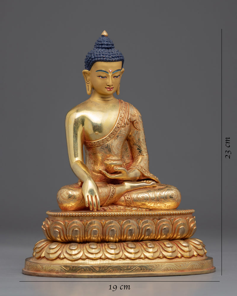 Gautama Buddha Prince Figurine | Gold Gilded Statue For Meditation