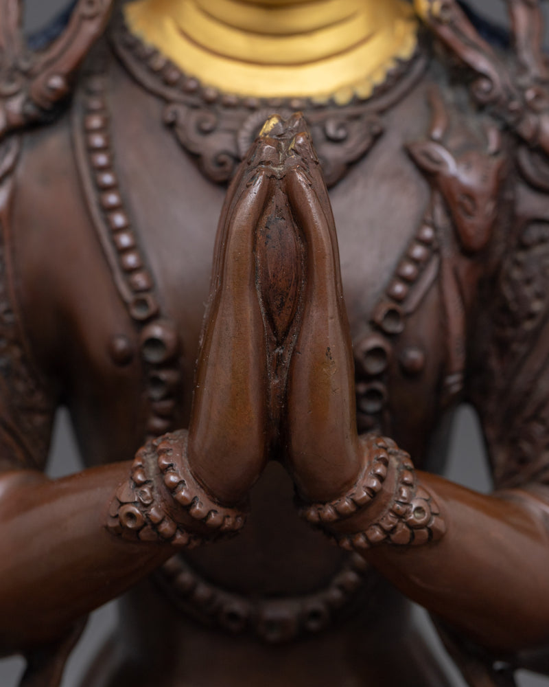 Chenrezig Pure Land Prayer | Himalayan Oxidized Art Form