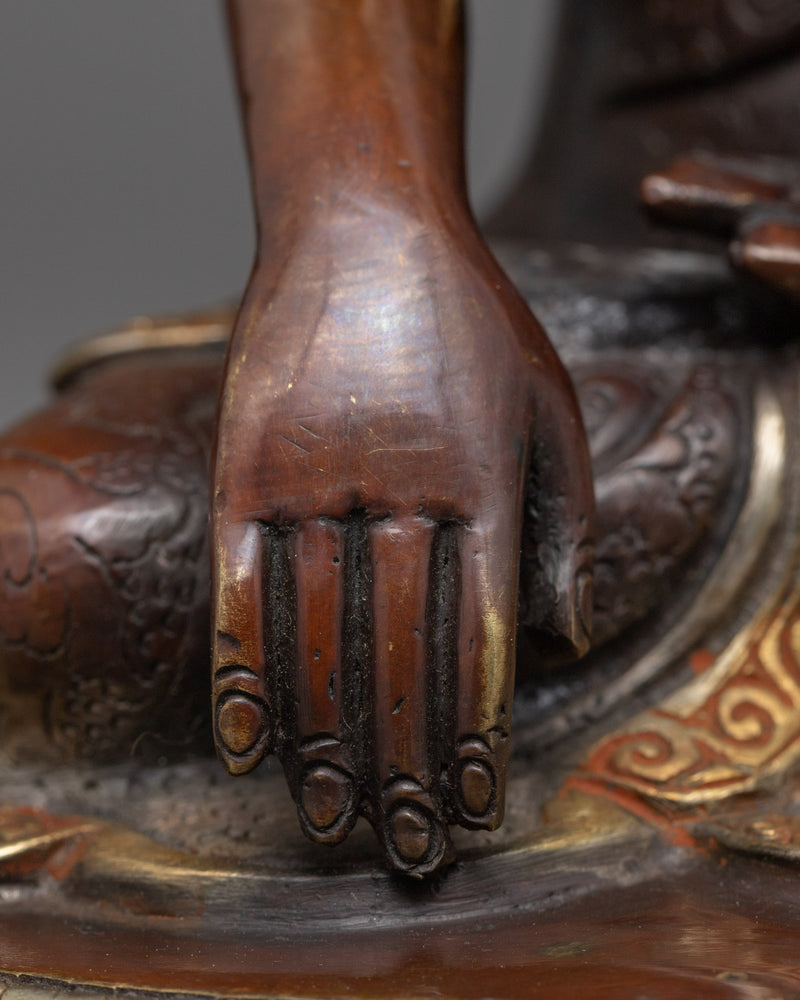 Akshobhya Buddha Altar Statue | Himalayan Traditionally Hand-carved