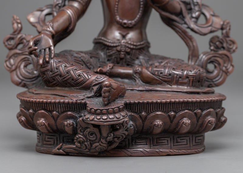 Goddess Green Tara Buddhism Statue | Traditional Himalayan Artwork