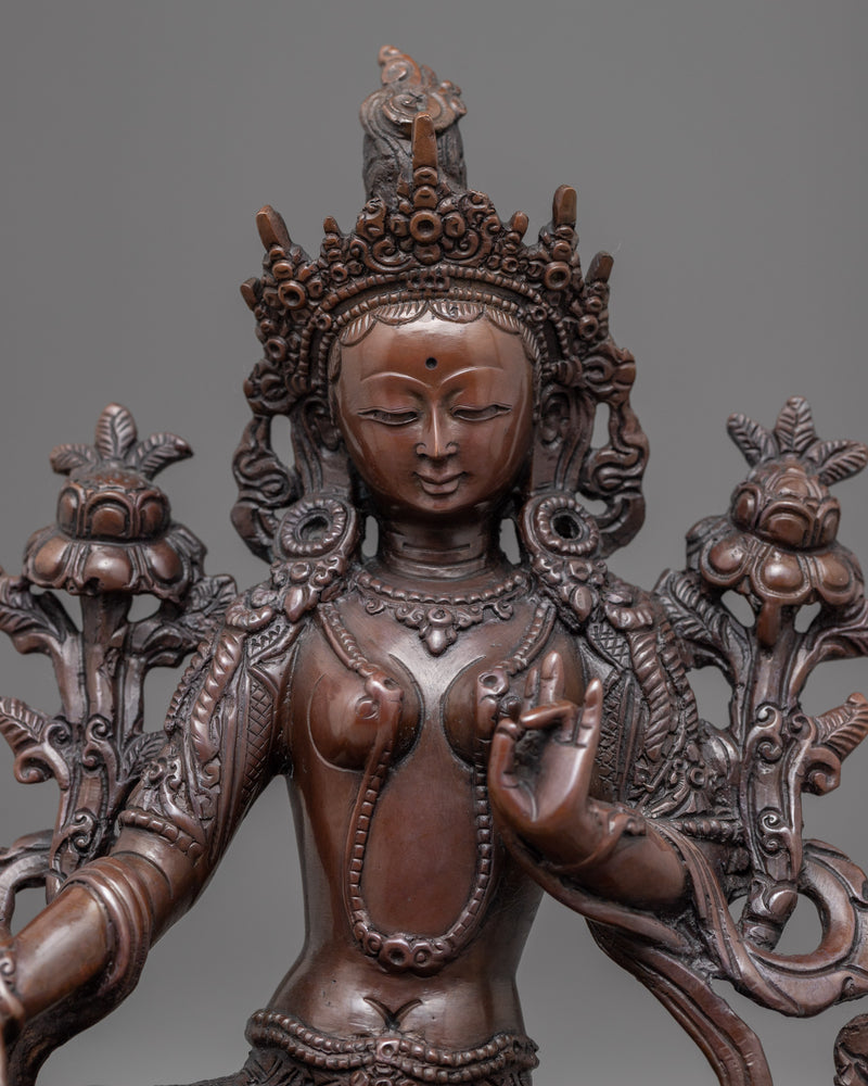 Goddess Green Tara Buddhism Statue | Traditional Himalayan Artwork