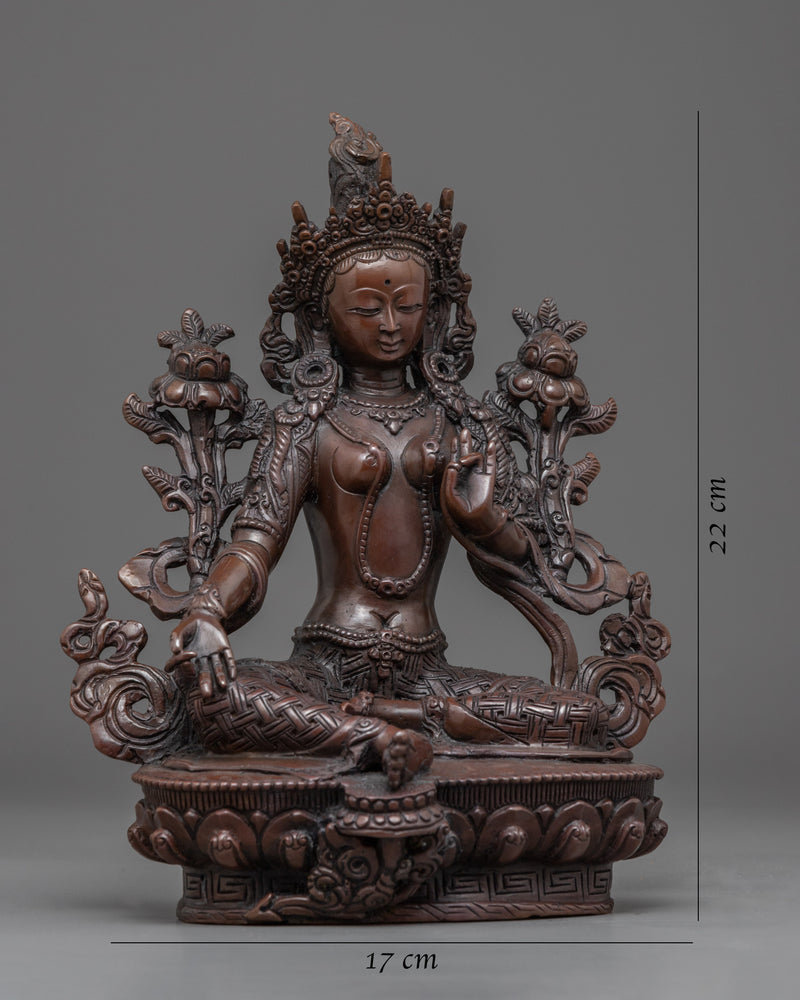 Goddess Green Tara Buddhism Statue | Traditional Himalayan Artwork