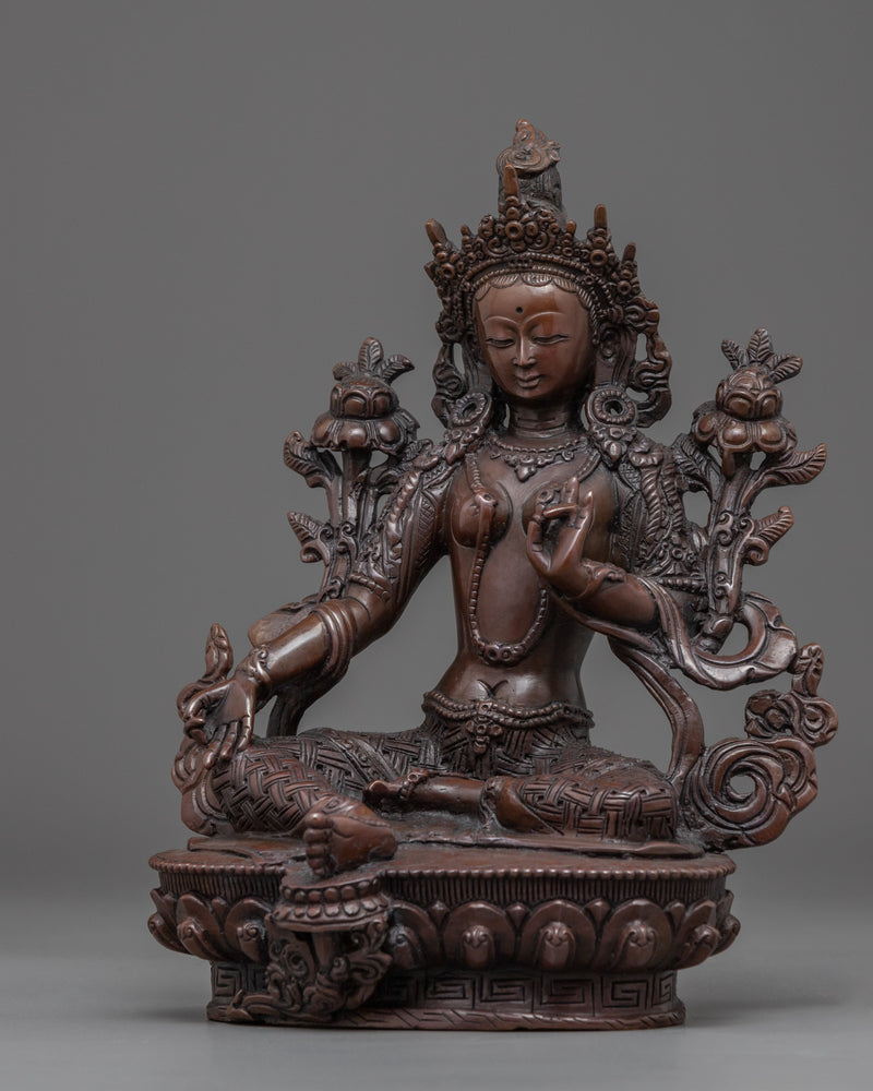 Goddess Green Tara Buddhism Statue | Traditional Himalayan Artwork