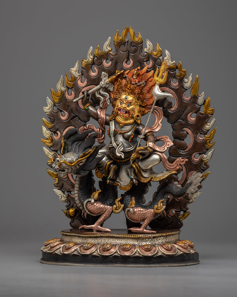 Himalayan White Dzambhala Mantra Practice Statue | Traditional Art of Nepal