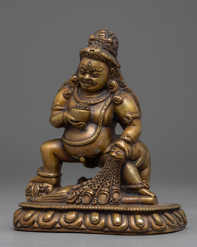 Black Jambhala Practice Statue | Traditional Himalayan Statue