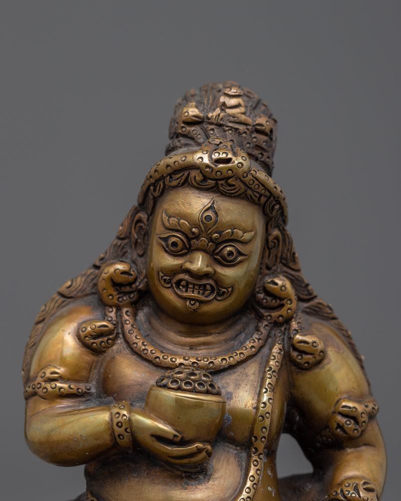 Black Jambhala Practice Statue | Traditional Himalayan Statue