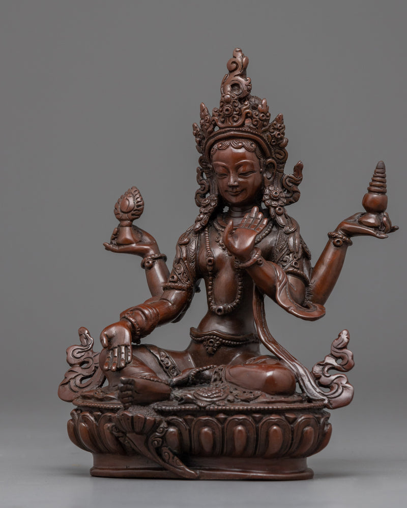 Traditionally Hand-Crafted Laxmi Ma Statue | Buddhist Deity Figurine For Ritual