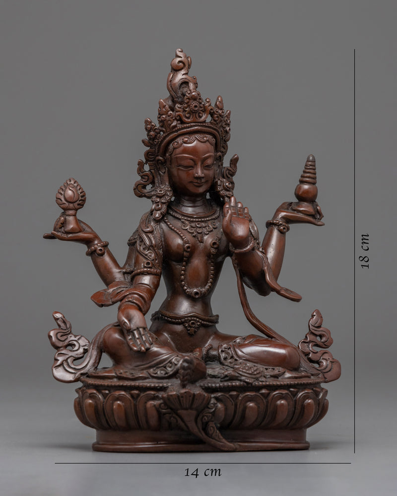 Traditionally Hand-Crafted Laxmi Ma Statue | Buddhist Deity Figurine For Ritual