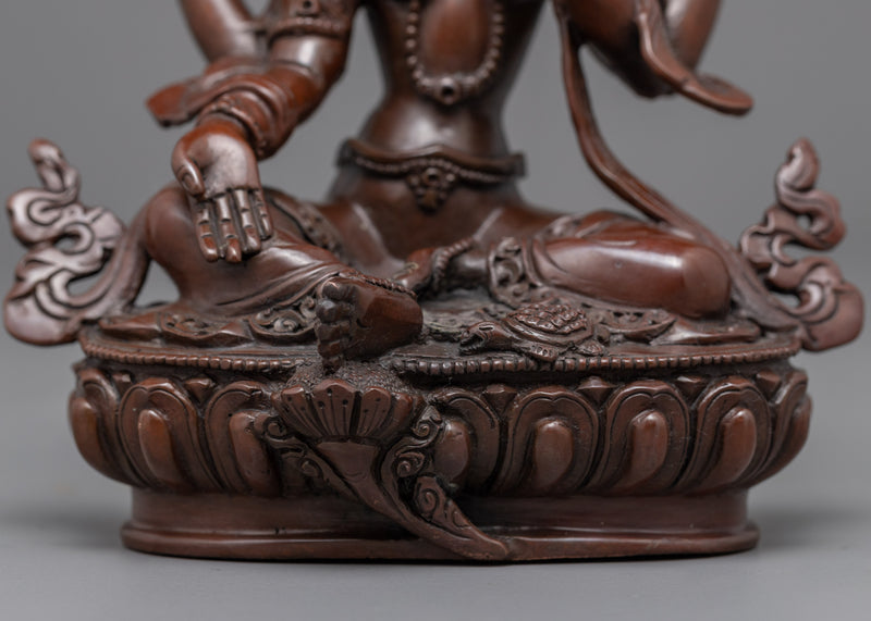 Traditionally Hand-Crafted Laxmi Ma Statue | Buddhist Deity Figurine For Ritual