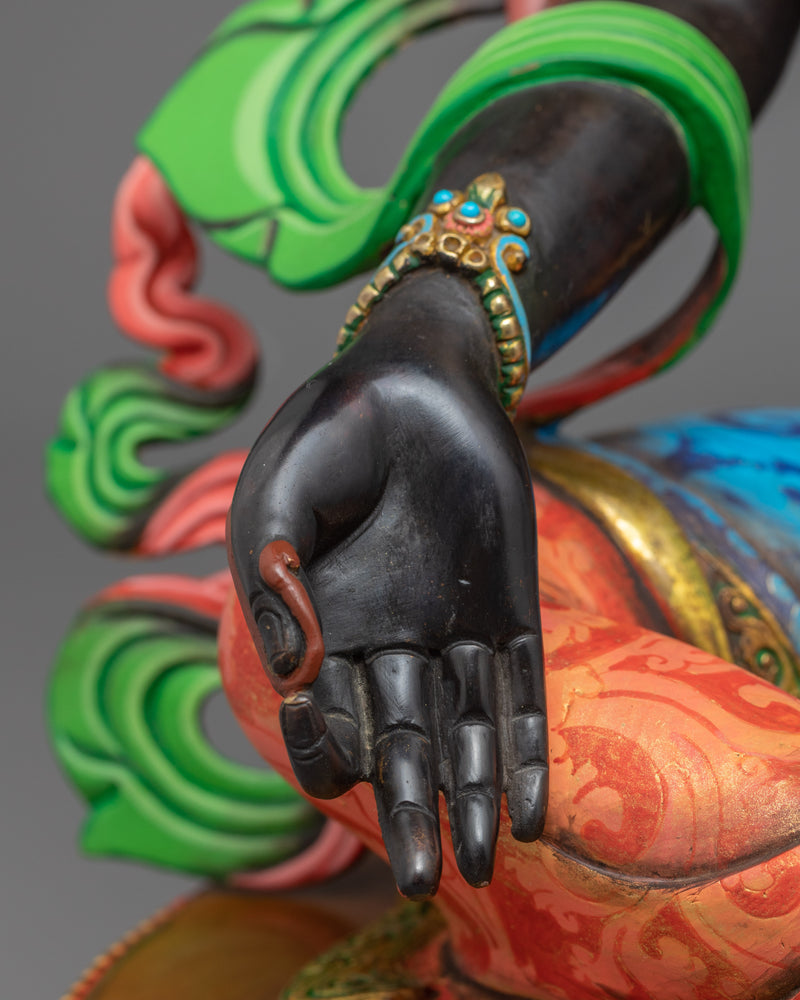 Himalayan Green Tara Mother Statue | Hand-Carved Buddhist Deity Sculpture